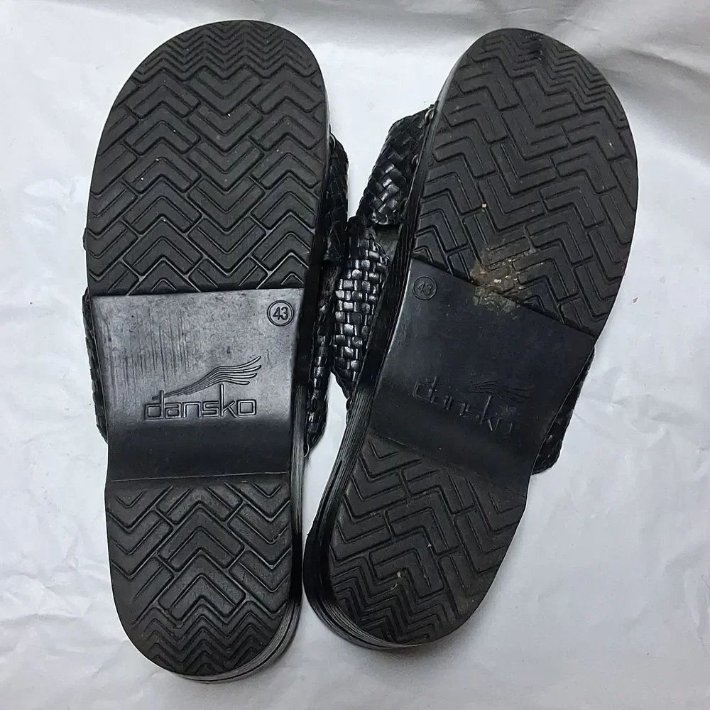 Dansko Black Woven Slide Sandals EU 43 US 11 Preowned - Picture 12 of 15
